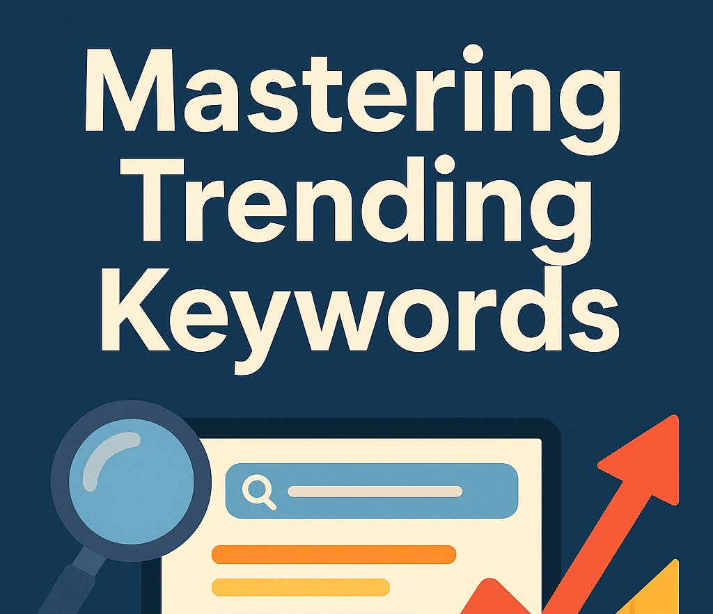 Your Ultimate Guide to Google Trends, SE Ranking, and Exploding Topics 5 Digital illustration representing trending keyword research using Google Trends, SE Ranking, and Exploding Topics tools