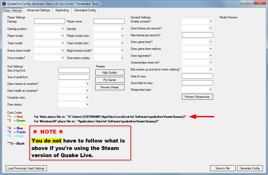 Expert Guide: Running Quake Live Dedicated Server on Windows 4 GUI config editor for Quake Live settings